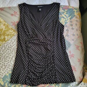 White House Black Market Polka Dot Top S